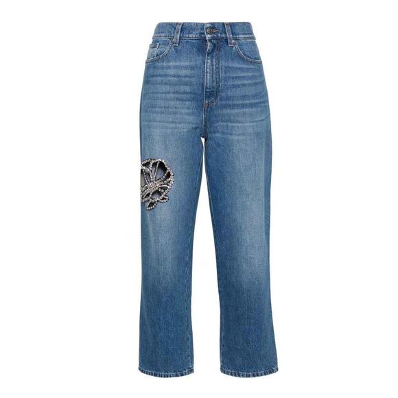 Stella McCartney Crystal Embellished Medium Wash Denim Jeans Size 30 - Picture 15 of 16